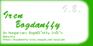 iren bogdanffy business card